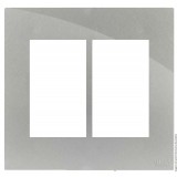 Placa 6 Módulos com Suporte 4x4 - RECTA PRATA GLOSS